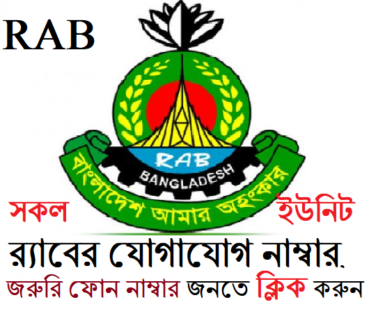 র‌্যাবের যোগাযোগ নাম্বার