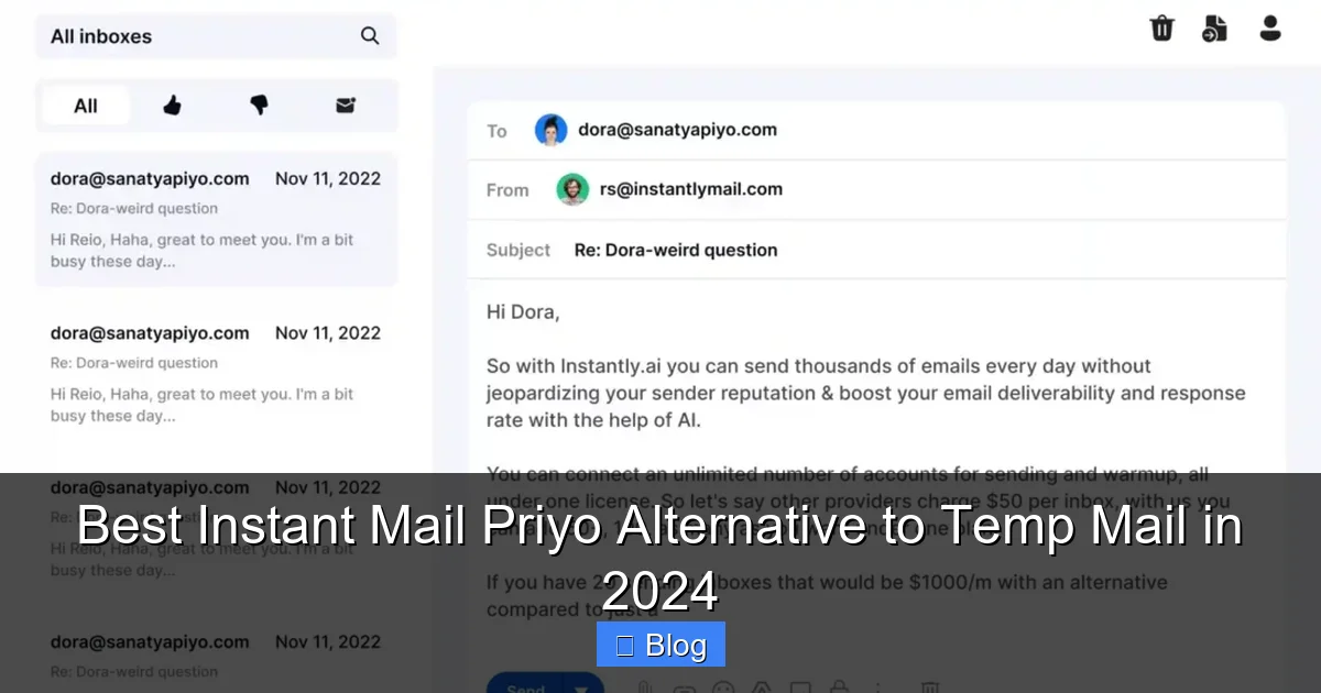 Best Instant Mail Priyo Alternative to Temp Mail in 2024