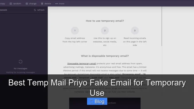 Best Temp Mail Priyo Fake Email for Temporary Use