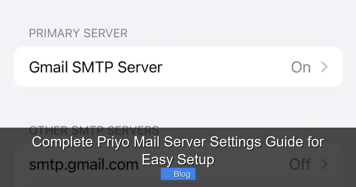 Complete Priyo Mail Server Settings Guide for Easy Setup