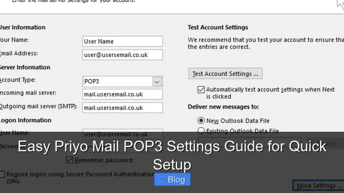 Easy Priyo Mail POP3 Settings Guide for Quick Setup