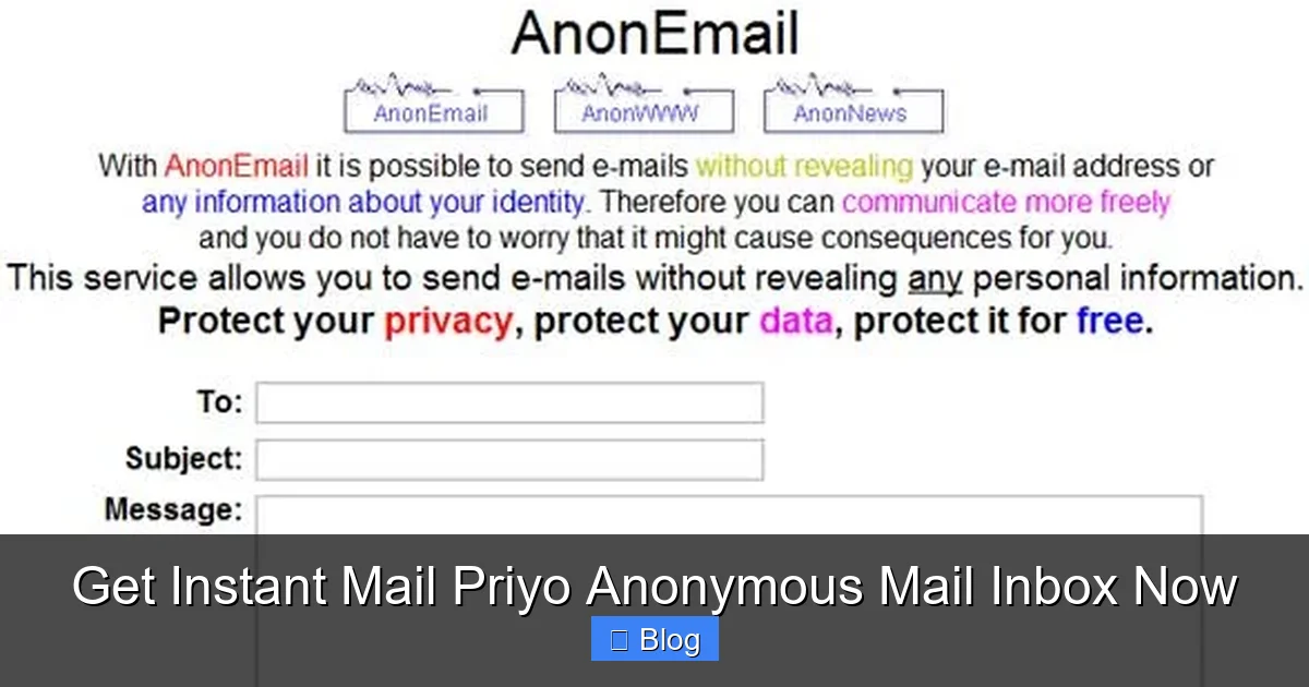 Get Instant Mail Priyo Anonymous Mail Inbox Now