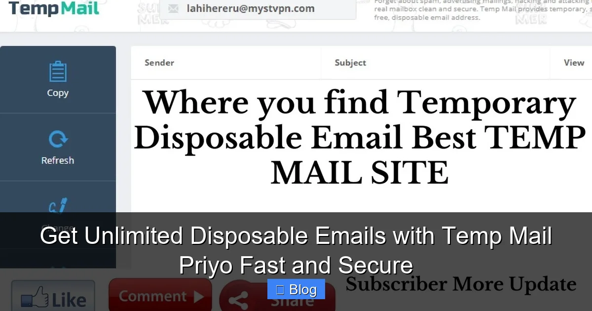 Get Unlimited Disposable Emails with Temp Mail Priyo Fast and Secure