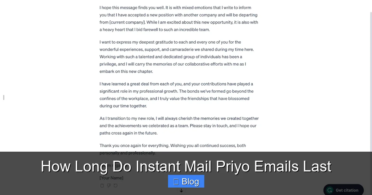 How Long Do Instant Mail Priyo Emails Last