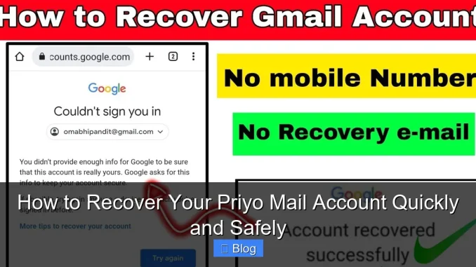 How to Recover Your Priyo Mail Account Quickly and Safely