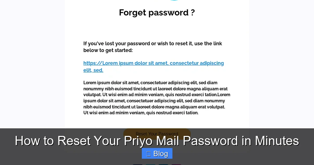 How to Reset Your Priyo Mail Password in Minutes