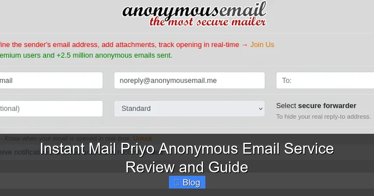Instant Mail Priyo Anonymous Email Service Review and Guide