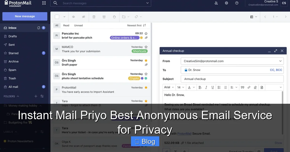 Instant Mail Priyo Best Anonymous Email Service for Privacy