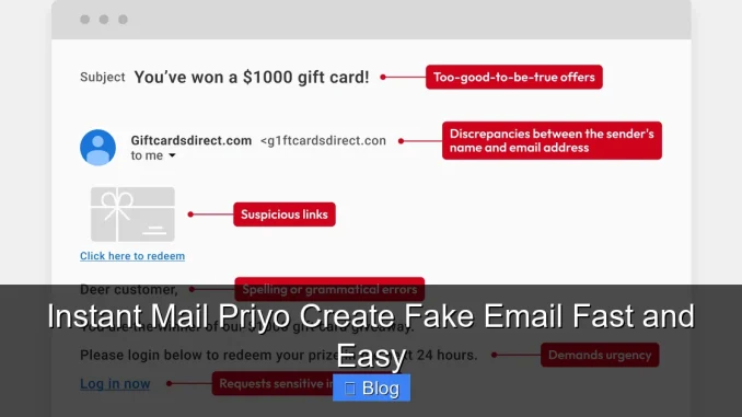 Instant Mail Priyo Create Fake Email Fast and Easy