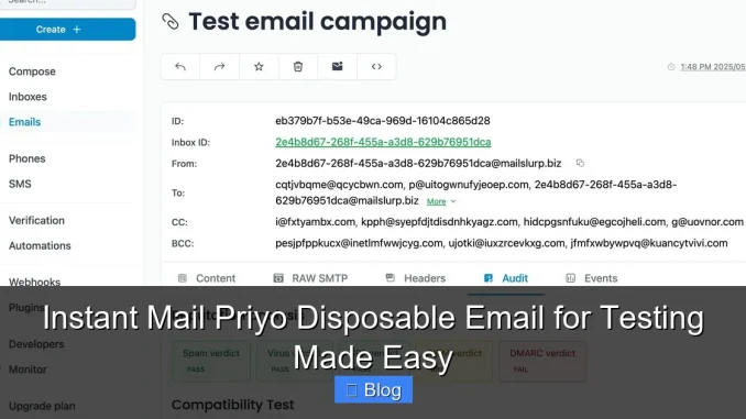 Instant Mail Priyo Disposable Email for Testing Made Easy