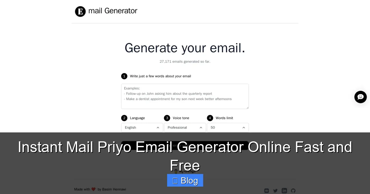 Instant Mail Priyo Email Generator Online Fast and Free