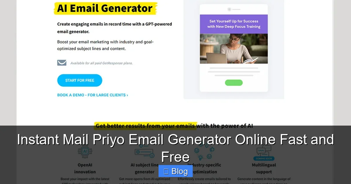 Instant Mail Priyo Email Generator Online Fast and Free