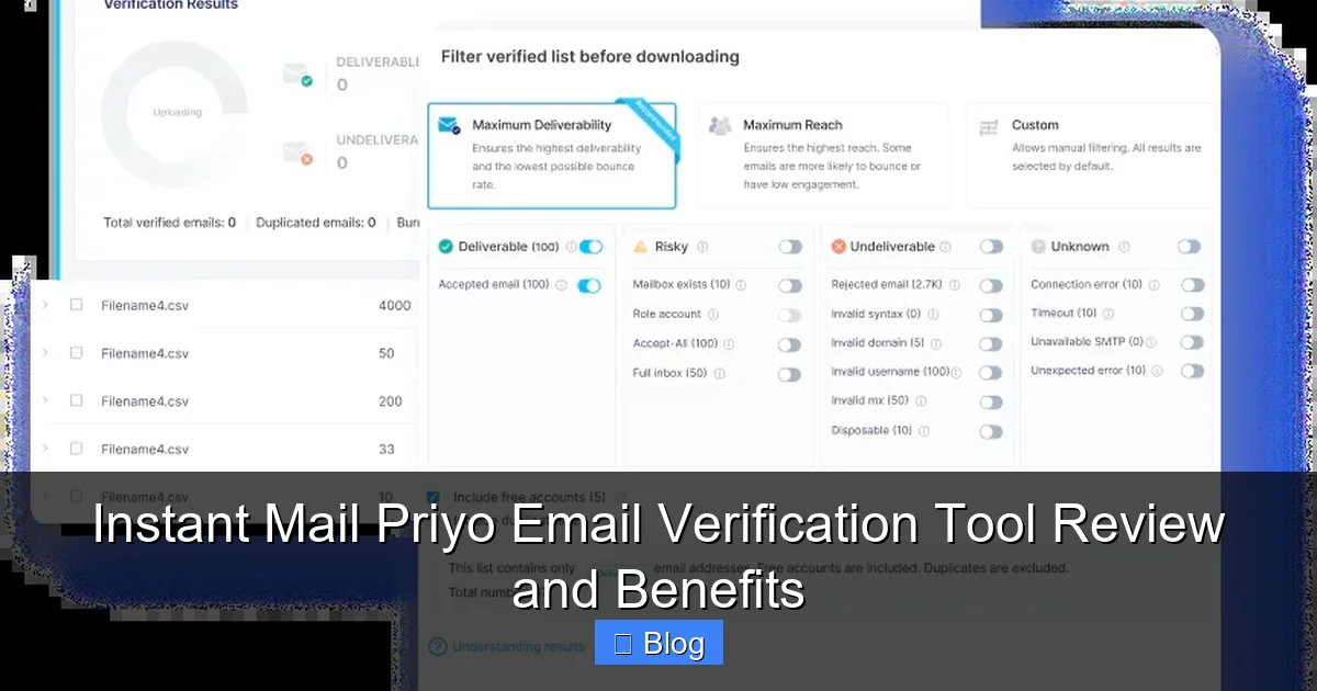 Instant Mail Priyo Email Verification Tool Review and Benefits