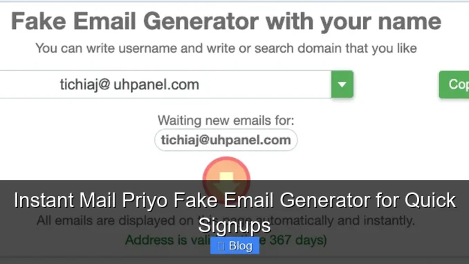 Instant Mail Priyo Fake Email Generator for Quick Signups