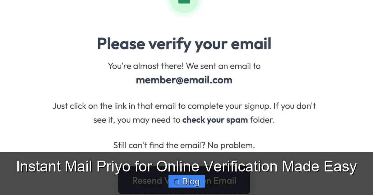 Instant Mail Priyo for Online Verification Made Easy