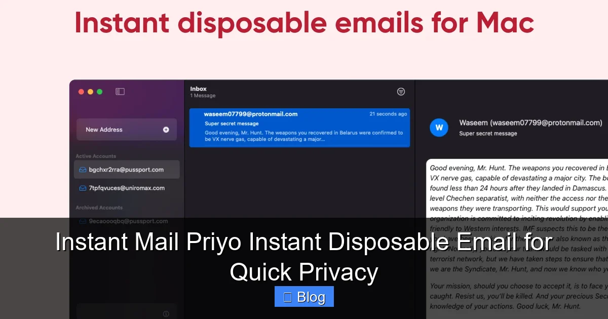 Instant Mail Priyo Instant Disposable Email for Quick Privacy
