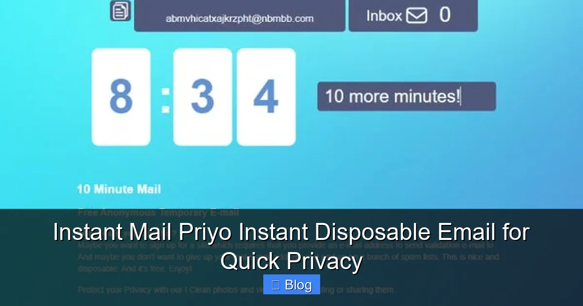 Instant Mail Priyo Instant Disposable Email for Quick Privacy