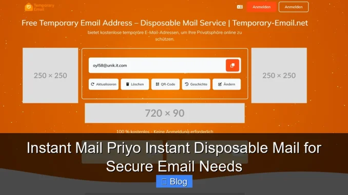 Instant Mail Priyo Instant Disposable Mail for Secure Email Needs