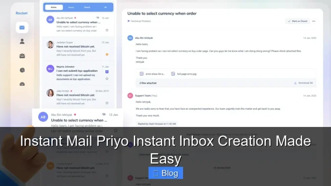 Instant Mail Priyo Instant Inbox Creation Made Easy