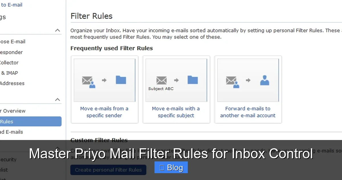 Master Priyo Mail Filter Rules for Inbox Control