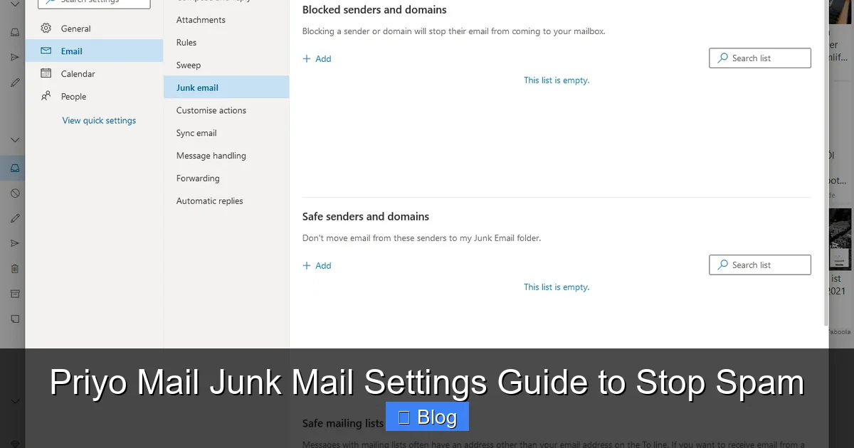 Priyo Mail Junk Mail Settings Guide to Stop Spam
