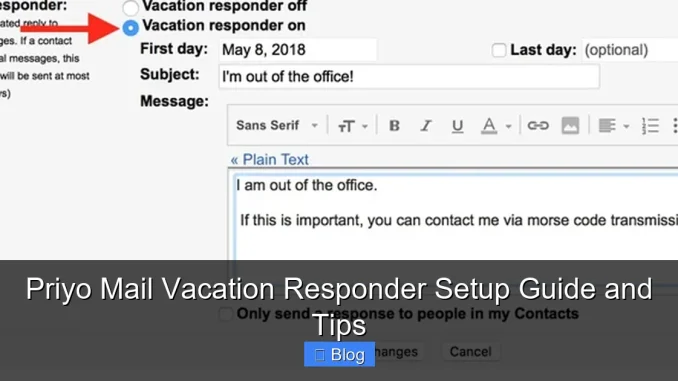 Priyo Mail Vacation Responder Setup Guide and Tips