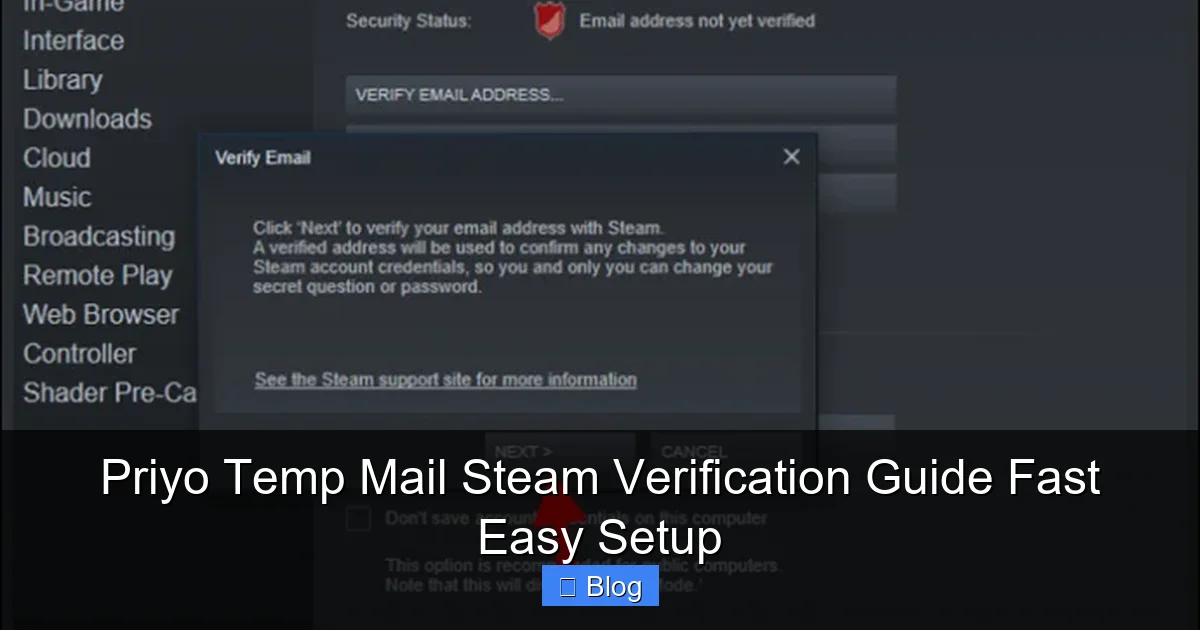 Priyo Temp Mail Steam Verification Guide Fast Easy Setup