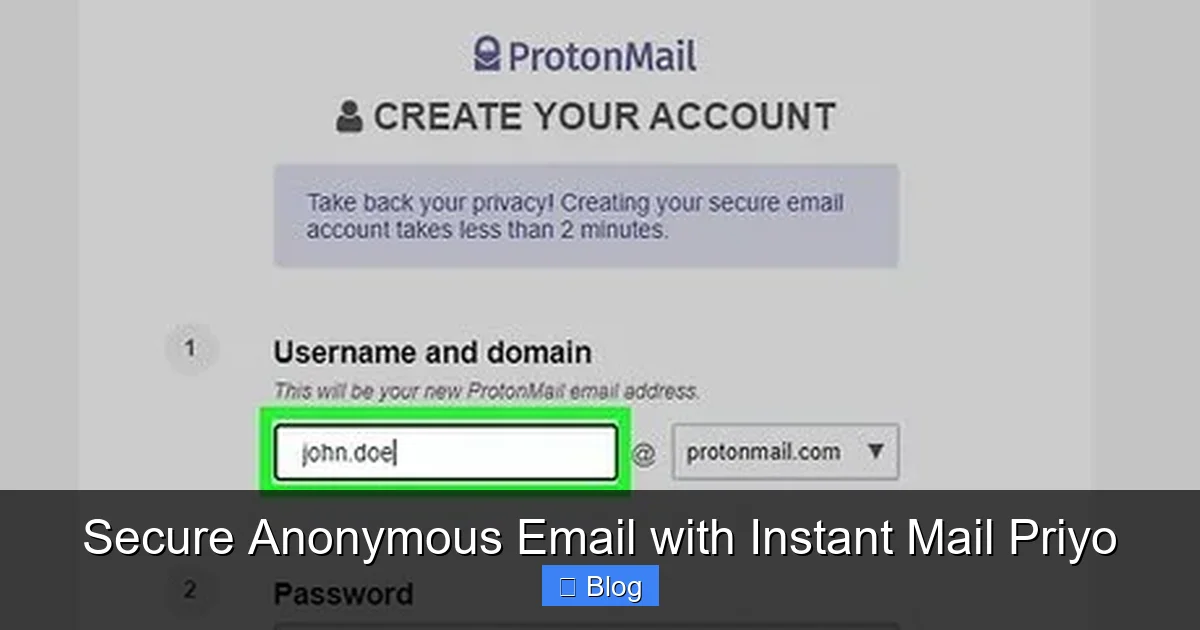 Secure Anonymous Email with Instant Mail Priyo