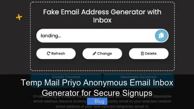 Temp Mail Priyo Anonymous Email Inbox Generator for Secure Signups