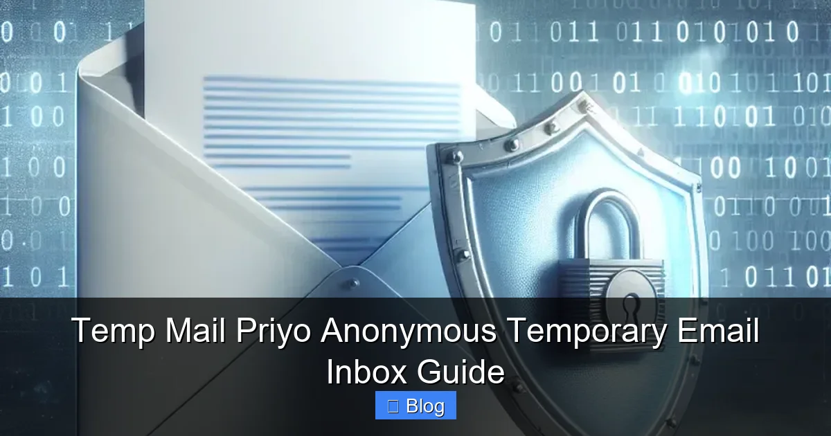 Temp Mail Priyo Anonymous Temporary Email Inbox Guide