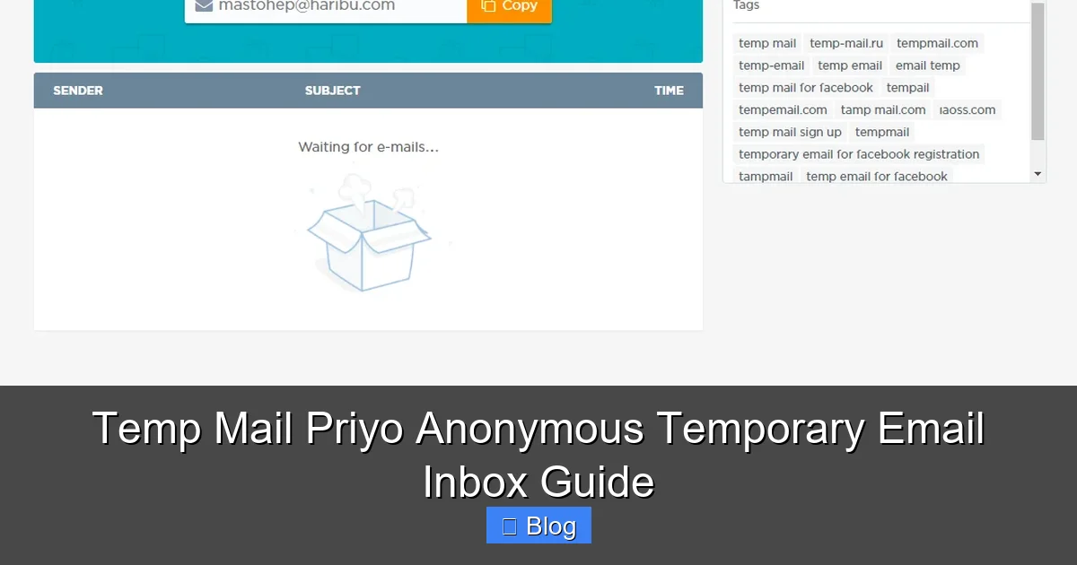 Temp Mail Priyo Anonymous Temporary Email Inbox Guide