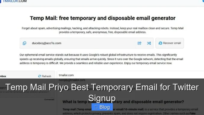 Temp Mail Priyo Best Temporary Email for Twitter Signup