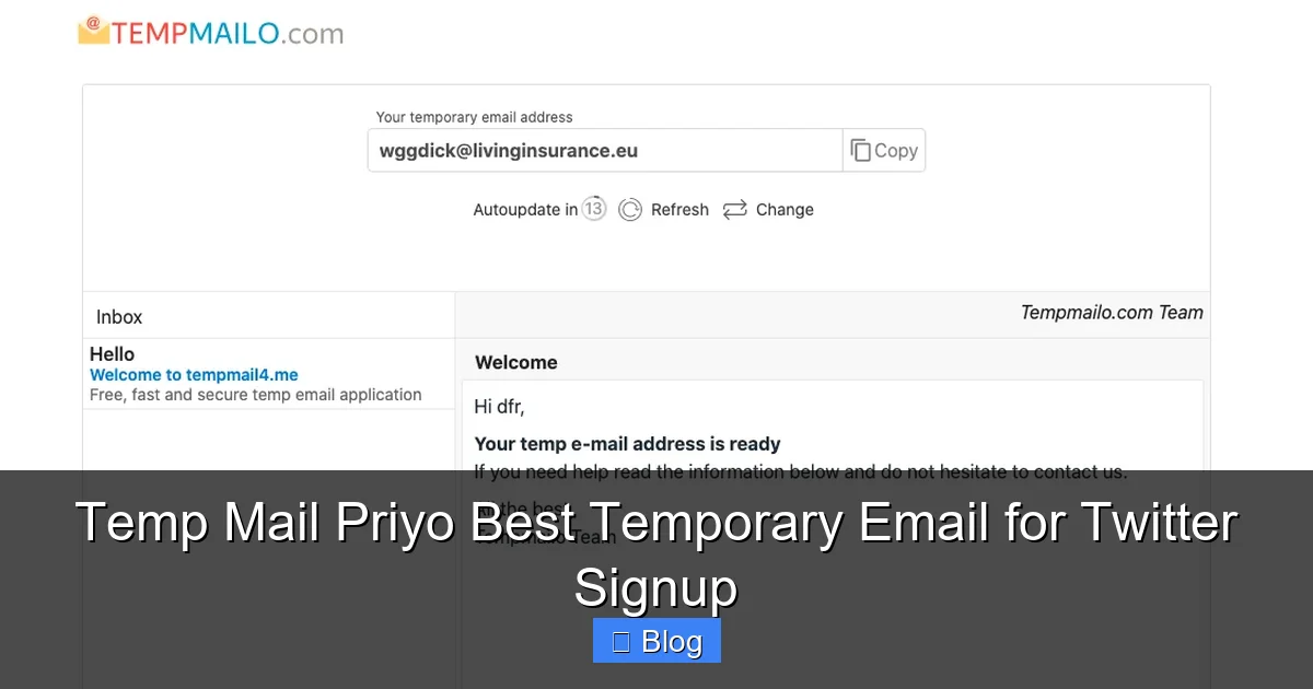 Temp Mail Priyo Best Temporary Email for Twitter Signup