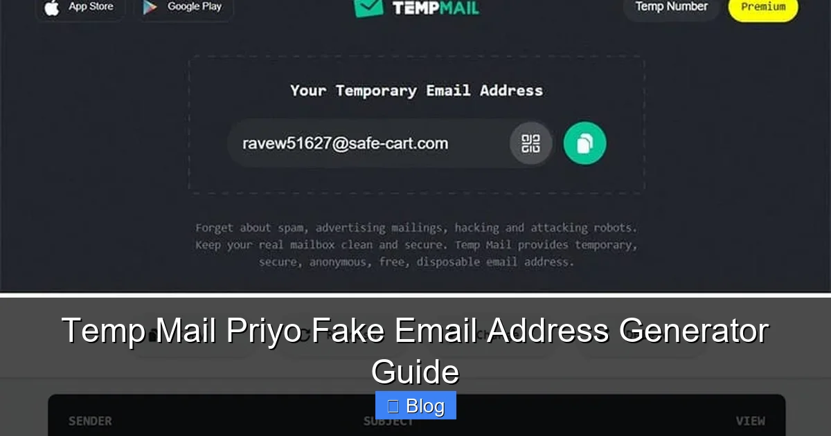 Temp Mail Priyo Fake Email Address Generator Guide