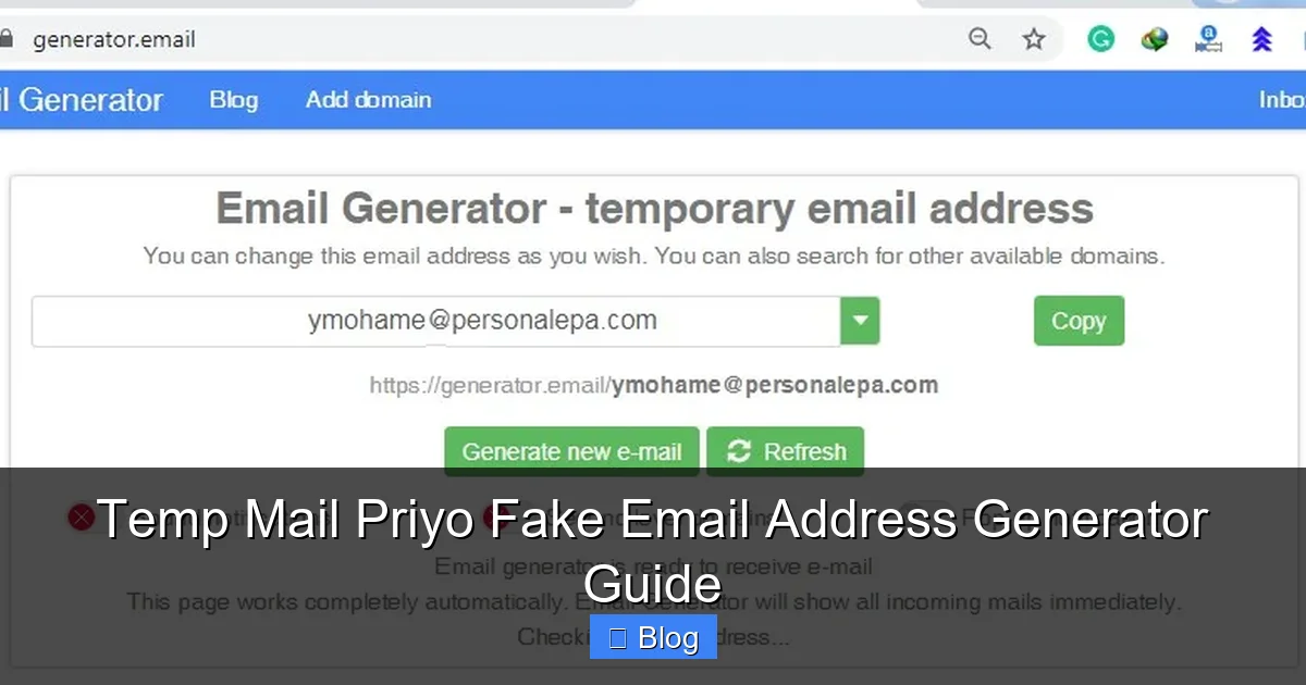 Temp Mail Priyo Fake Email Address Generator Guide