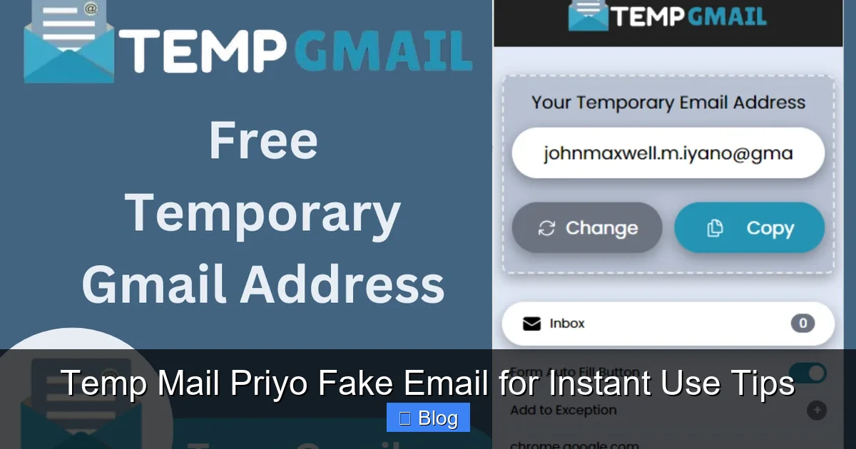 Temp Mail Priyo Fake Email for Instant Use Tips