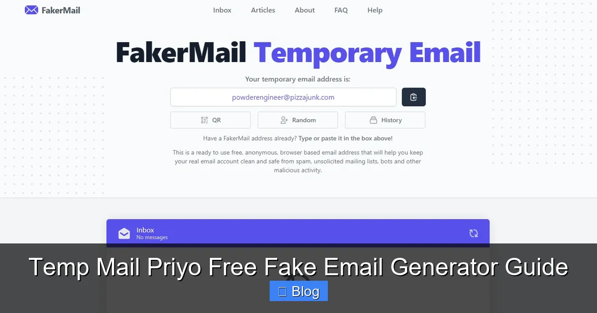 Temp Mail Priyo Free Fake Email Generator Guide