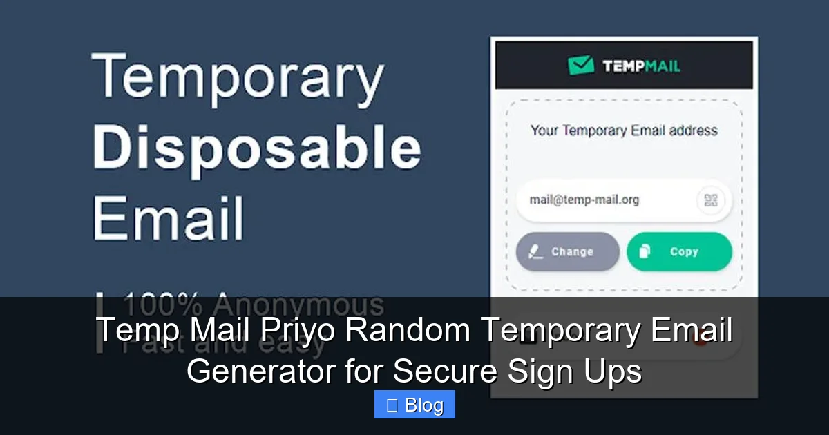 Temp Mail Priyo Random Temporary Email Generator for Secure Sign Ups
