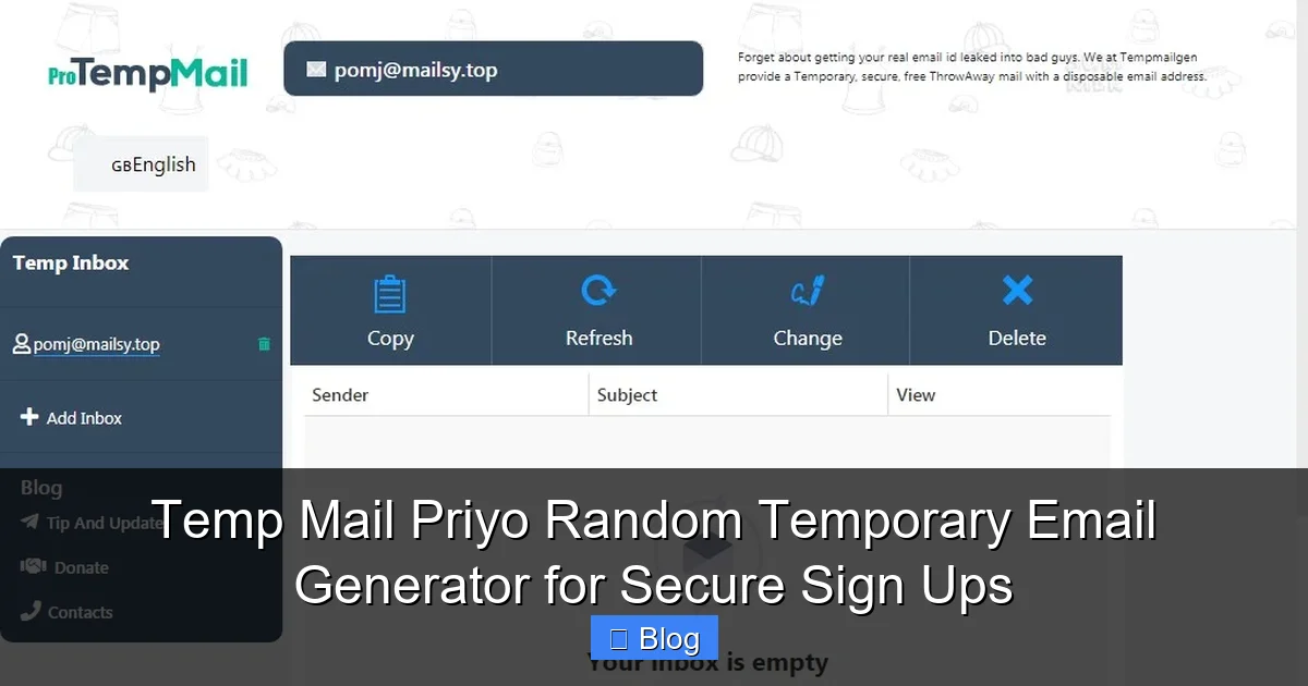 Temp Mail Priyo Random Temporary Email Generator for Secure Sign Ups