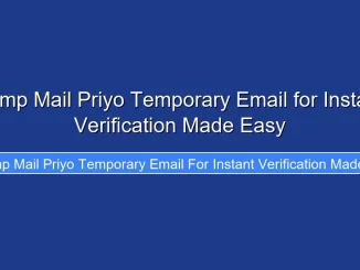 Temp Mail Priyo Temporary Email for Instant Verification Made Easy