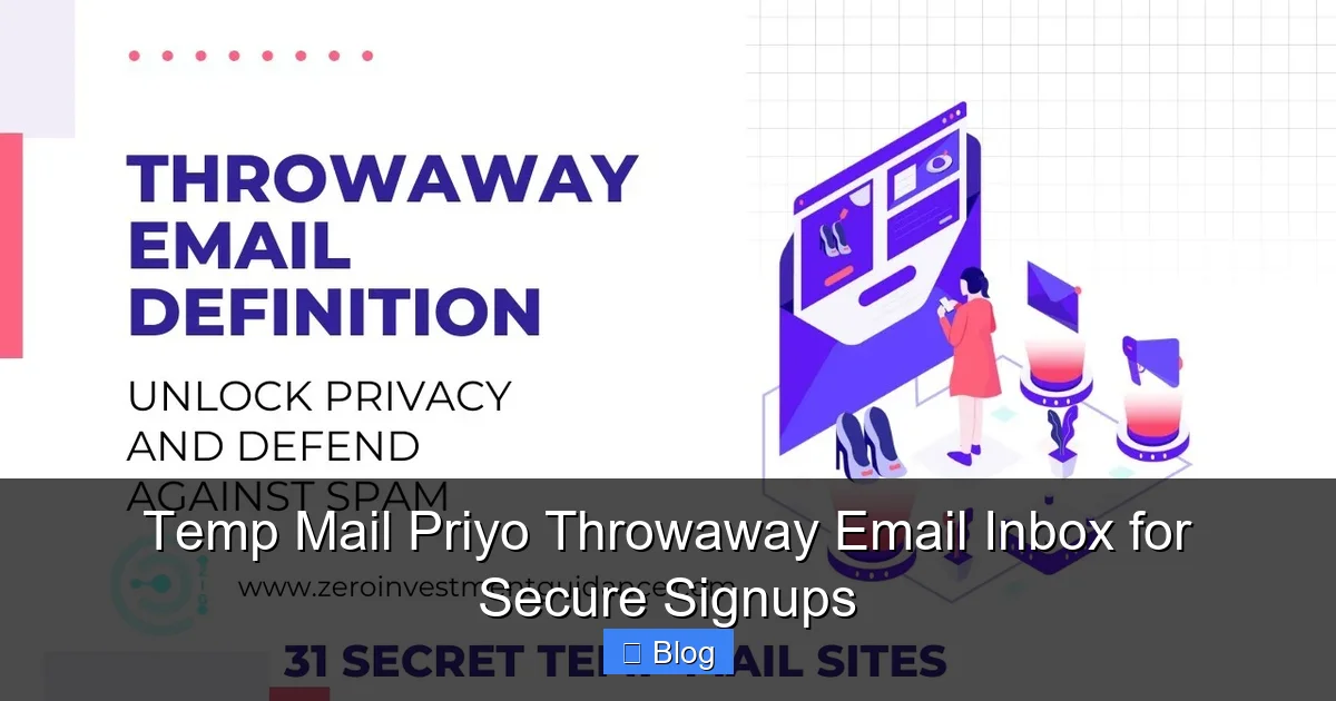 Temp Mail Priyo Throwaway Email Inbox for Secure Signups
